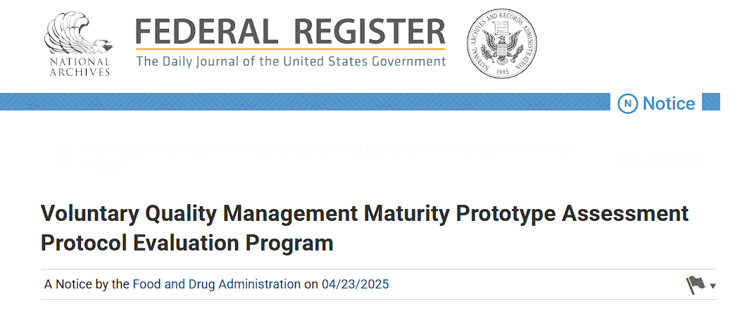 Voluntary Quality Management Maturity Prototype Assessment Protocol Evaluation Program